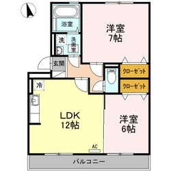 グレイスコート　Ａ棟の物件間取画像